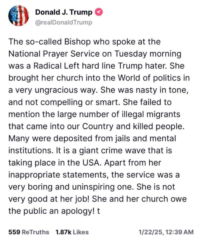 Bishop Mariann Edgar Budde Donald Trump